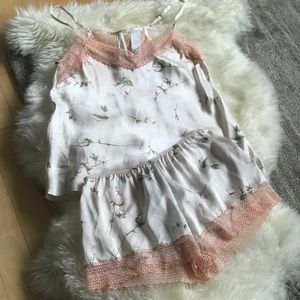 Rose colored silk pajamas